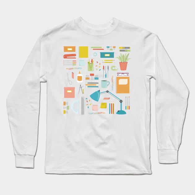 Portrait of a Desk Long Sleeve T-Shirt by sixhours